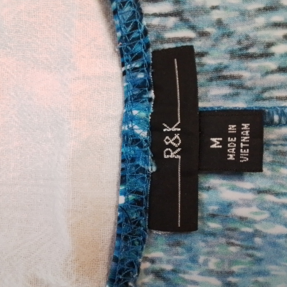 R & K sundress, size medium, blue/white, summer style. - Picture 5 of 7